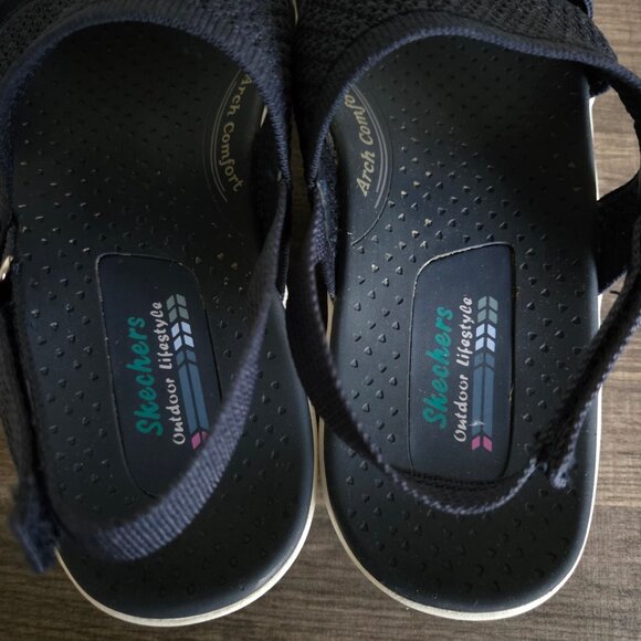 Skechers Reggae Cup Home Skillet Sandal Navy Blue Size Women's 9 Outdoor Sporty - Picture 6 of 11